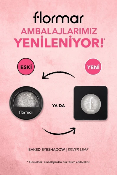 FLORMAR Yoğun Işıltılı Göz Farı - Baked Eyeshadow -009 Silver Leaf- 8682536052504 - 2