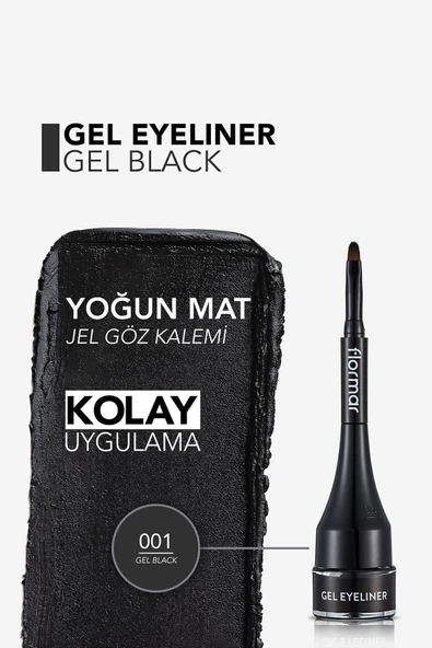 FLORMAR Özel Fırça Başlıklı Yoğun Pigmentli Mat Jel Eyeliner-gel Eyeliner-001 Gel Black-8690604591879 - 5