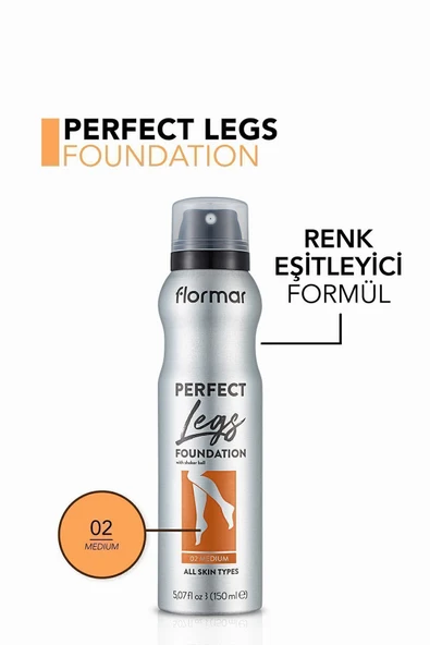 FLORMAR Ton Eşitleyici Bacak Fondöteni (sıcak Alt Ton) - Perfect Legs Foundation -002 Medium -8690604200689 - Resim 4