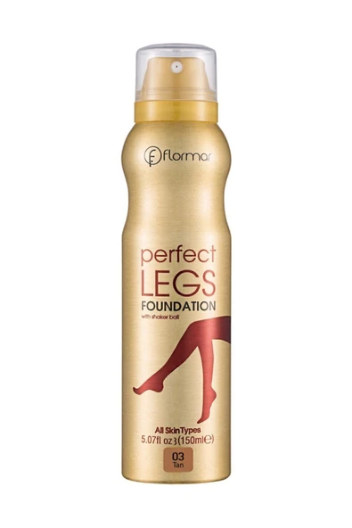 FLORMAR Ton Eşitleyici Bacak Fondöteni (SICAK ALT TON) - Perfect Legs Foundation - 003 Tan - 8690604200696 - 1