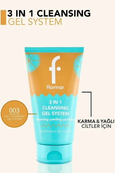 FLORMAR Karma & Yağlı Cilt için Partiküllü Yüz Temizleyici (Turunçgil) - Cleansing Gel - 000 - 8690604557165 - 4