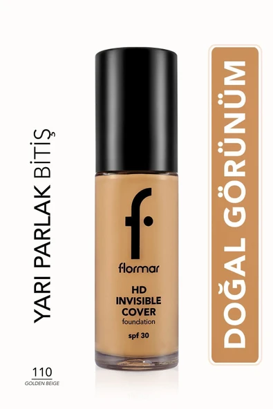 FLORMAR Doğal Bitişli Fondöten- Invisible Cover Hd Fdt. - 110 Golden Beige - 8682536059152 - 1