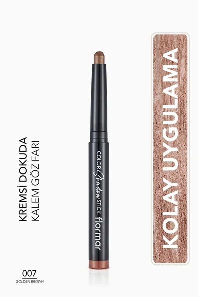 FLORMAR Suya Dayanıklı Işıltılı Kalem Far -color Shadow Stick-007 Golden Brown-8682536039475