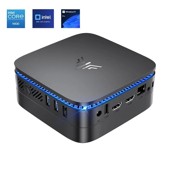 Nipogi AK1PLUS Intel N100 16GB DDR4 512GB NVMe 2HDMI 2USB 3.0 2USD 2.0 Wifi5BT4.2 Win11 Pro Mini PC