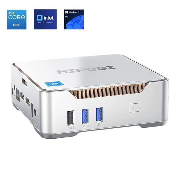 NiPoGi GK3 PLUS N150 Intel Alder Lake 12.Nesil 16GB DDR4 512GB NVMe WiFiBT WIN11 PRO Mini PC