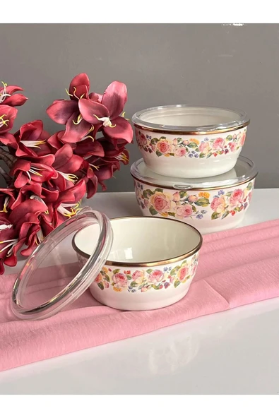 Miss Betty Emaye 3lü Saklama Kabı Rose Deluxe MİSS-16895-24 - 2