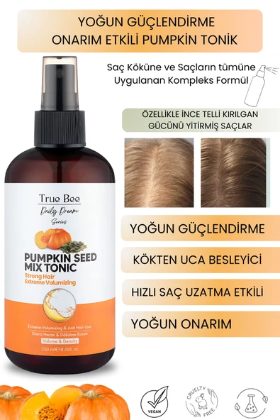 TRUE BEE Daily Dream Series | Yoğun Güçlendirme Ve Onarım Etkili Pumpkin Tonik 250 ml - 1