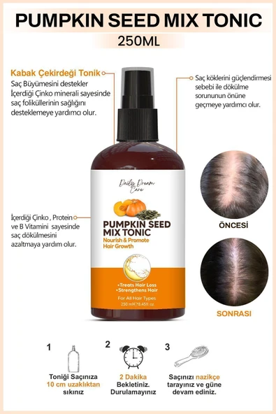 TRUE BEE Daily Dream Series | Yoğun Güçlendirme Ve Onarım Etkili Pumpkin Tonik 250 ml - 2