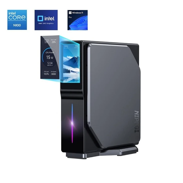 Nipogi S1 Intel Alder Lake 12.Nesil N100 16GB DDR4 512GB NVMe HDMI WiFi6BT5.2 WIN11 PRO Mini PC
