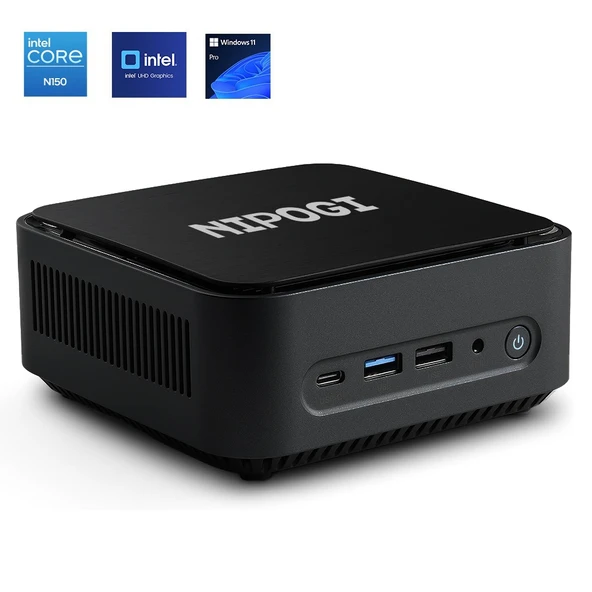 NiPoGi JK09 N150 Intel Alder Lake 12.Nesil 16GB DDR4 512GB NVMe SSD HDMIWiFiBT WIN11 PRO Mini PC