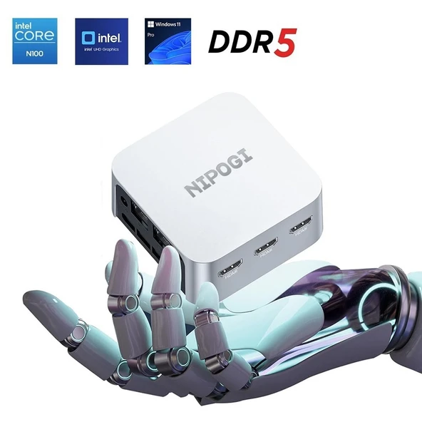 NiPoGi T8 PLUS N100 Intel Alder Lake 12.Nesil N100 16GB DDR5 512GB NVMe WiFi 5 BT 4.2 WIN11 Mini PC