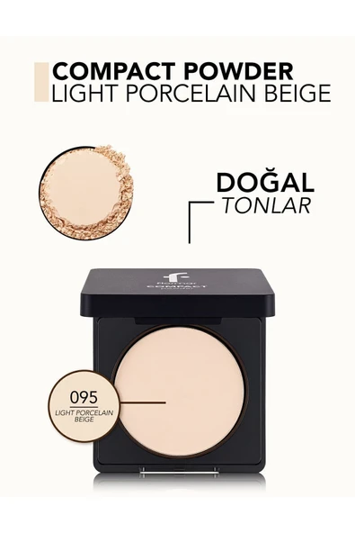 FLORMAR Yoğun Pigmentli Kompakt Pudra - Compact Powder - 095 Light Porcelian Beige - 8682536051347 - 4