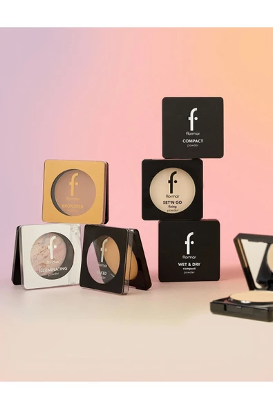FLORMAR Islak-Kuru Kremsi Pudra - Wet&Dry Compact Powder - 007 Caramel Peach - 8682536053730 - Resim 5