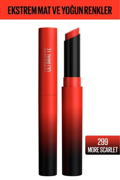 MAYBELLİNE NEW YORK Color Sensational Ultimatte Mat Ruj- 299 More Scarlet (KIRMIZI)