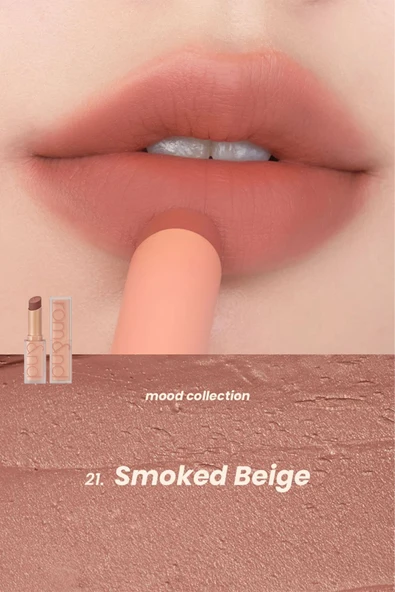 ROMAND Zero Matte Lipstick Muteral Nude /Mat, Kadife Ruj Muteral Nude Serisi - 21 Smoked Beige ürün görseli 1
