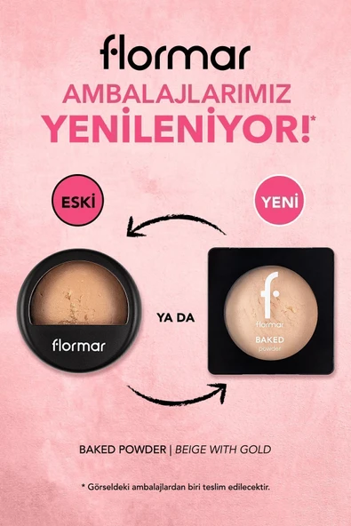 FLORMAR Yoğun Pigmentli Fırınlanmış Mat Pudra  - Baked Powder - 021 Beige With Gold - 8682536053532 - 2