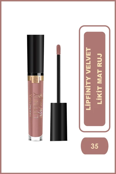 MAX FACTOR Lipfinity Velvet Lipstick Mat Ruj 035 Elgnt Brn