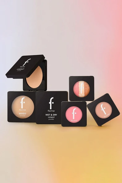 FLORMAR Yoğun Pigmentli Fırınlanmış Mat Pudra  - Baked Powder - 021 Beige With Gold - 8682536053532 - 7
