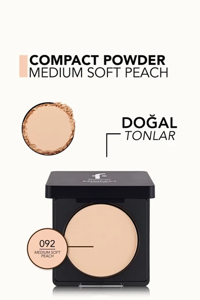 FLORMAR Yoğun Pigmentli Kompakt Pudra - Compact Powder - 092 Medium Soft Peach - 8682536051323 - Resim 6