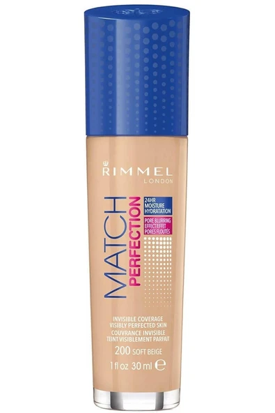 RIMMEL LONDON Match Perfection Fondöten 200 Soft Bej
