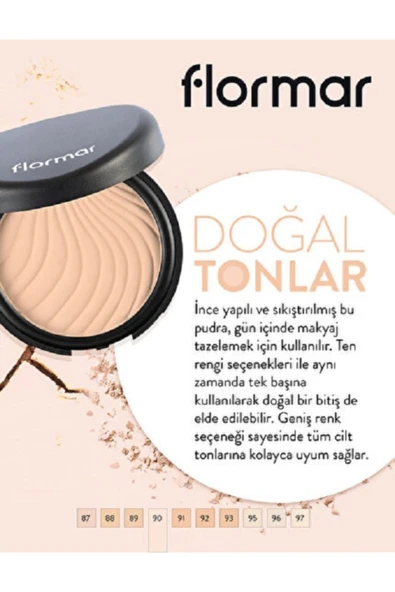 FLORMAR Ince Dokulu, Doğal Görünüm Veren Pudra | 11 G 090medıum Rose - Resim 3