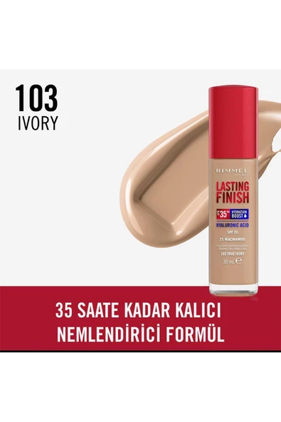 RIMMEL LONDON Fondöten - Lasting Finish Foundation 103 True Ivory 3607345379043