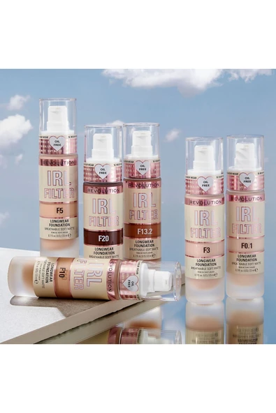 MAKEUP REVOLUTION Revolution Fondöten IRL Filter Longwear Foundation F1 - Resim 5