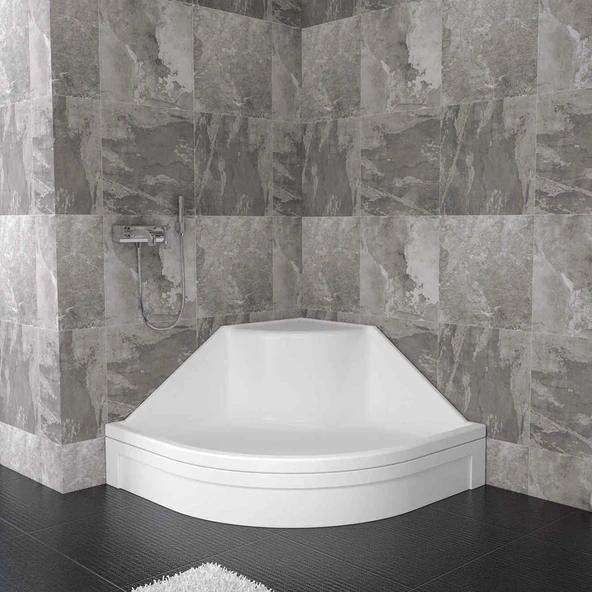 Sırduş 90x90x22 Oval Yüksek Oturmalı Duş Teknesi