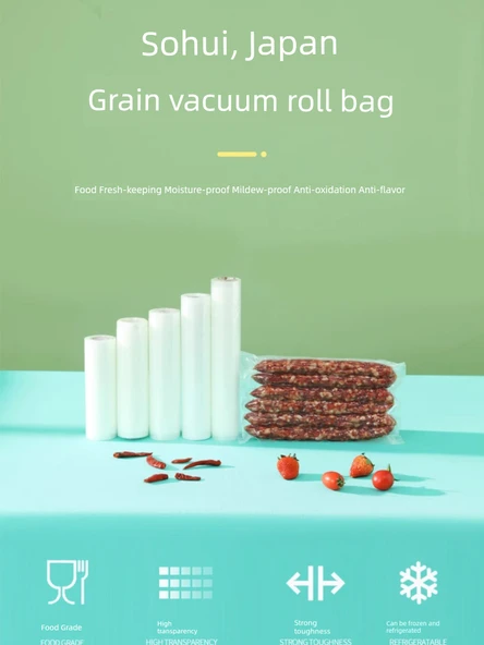 Vakumlu Gıda Saklama Ruloları - 17cm x 5m - 2 Rulo - Resim 8