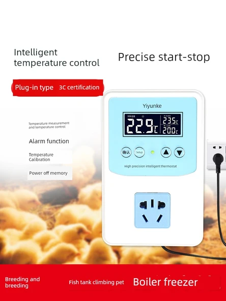 Dijital Ekran Termostat - 5003 Üçlü Ekran 10m Su Geçirmez Prob 3000W - 2