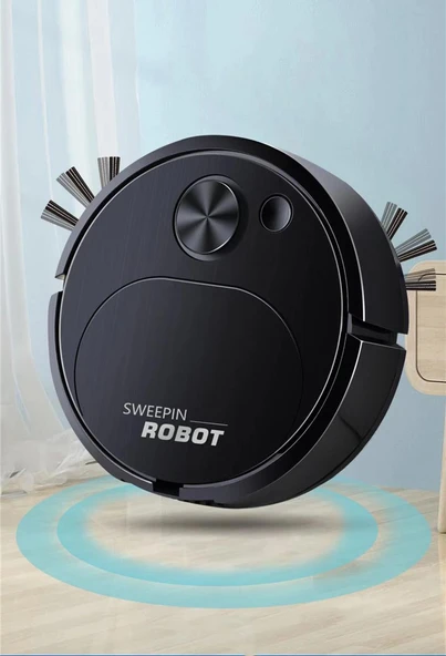 Otomatik Mini Süpürme Robotu - 8018 Beyaz - 9