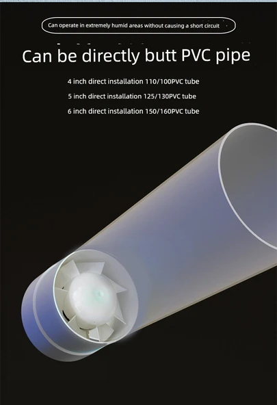 Küçük Delik Egzoz Fanı - 6 İnç 160PVC - 9