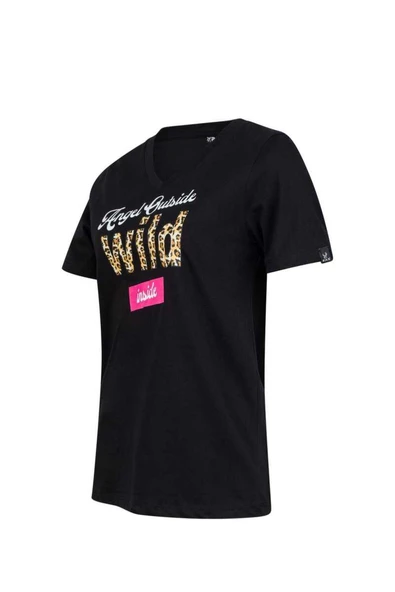 2AS ALONE BASKILI V YAKA KADIN T-SHİRT 410 - 6