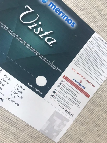 Merinos Halı Vista 76596 957 Serisi Triko Akrilik Salon Oturma Yatak Odası Halısı - Resim 8