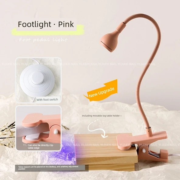 Taşınabilir Klip Fototerapi Makinesi - Pembe Ayak Lambası + Kütük Masa