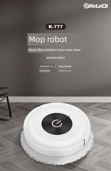 Otomatik Süpürme ve Mop Robotu - Resmi Standart + Siyah Ana Versiyon - 7