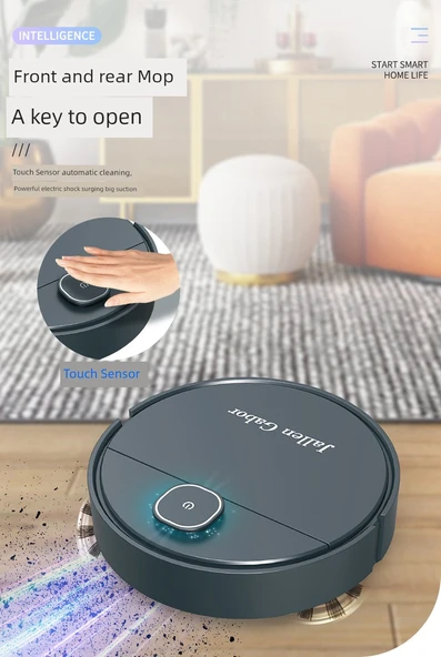 Otomatik Süpürge Robotu - Lacivert - Islak ve Kuru Temizlik - 9