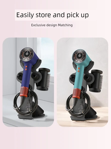 Dyson HD16 Masaüstü Deliksiz Saç Kurutma Makinesi Askısı - Günbatımı Pembe Toz - Yükseklik Artırımlı 5 Başlık - HD16/HD15/HD08 Uyumlu - 3