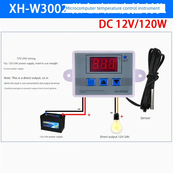 XH-W3002 Dijital Sıcaklık Kontrol Cihazı - 12V/120W