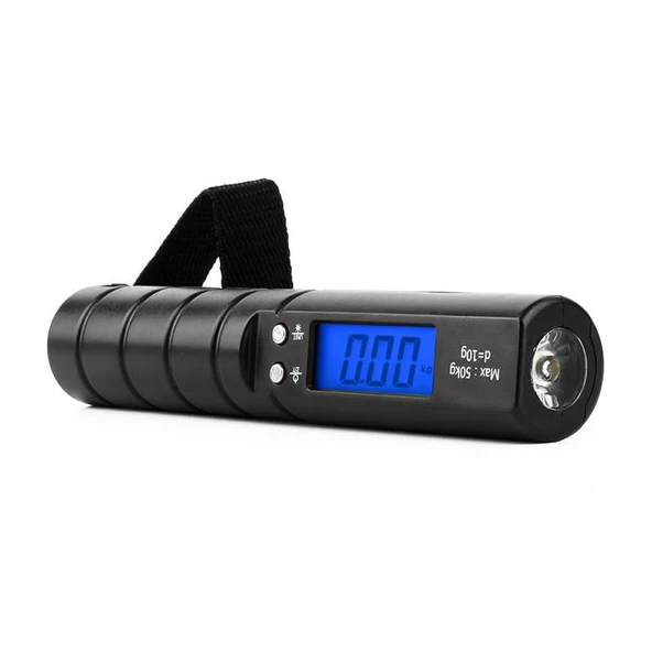 Taşınabilir 50kg Elektronik Bagaj Tartısı - Siyah - 160x30x51mm - 4