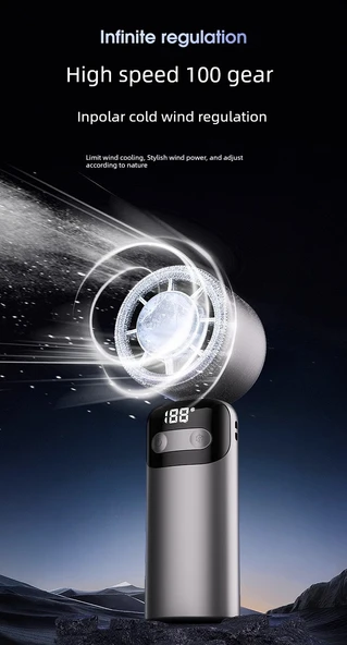 USB Şarjlı Taşınabilir Mini Fan - Dyson Mor, 6000m Standart - 11
