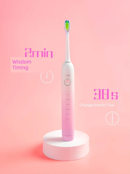 Sonic Elektrikli Diş Fırçası - Süpürme Titreşimi Mavi (3 Fırça Başlığı + Şarj Kablosu) Küçük Hediye Kutusu - 5