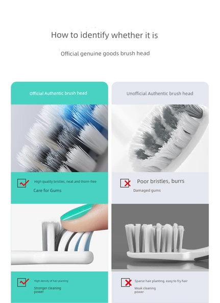 Elektrikli Diş Fırçası Yedek Başlıkları - C1 Antibakteriyel Öğütme Teli (Hassas 4 Paket) - 10