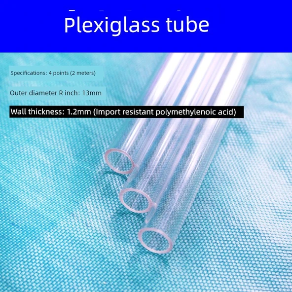 Plexiglass Borulu Sıvı Göstergesi - 4 Nokta Organik Boru - 2 Metre - Yüksek Sıcaklık - 13mm Dış Çap