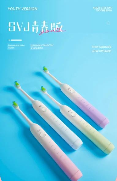 Sonic Elektrikli Diş Fırçası - Süpürme Titreşimi Pembe (3 Fırça Başlığı + Şarj Kablosu) Küçük Hediye Kutusu - 7