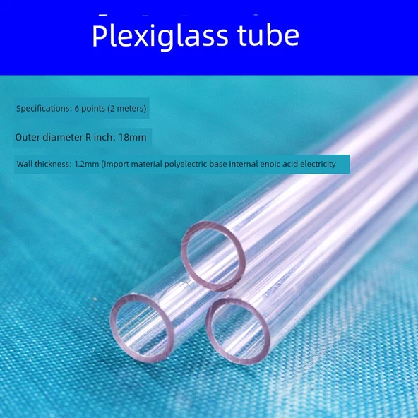 Plexiglass Borulu Sıvı Göstergesi - 6 Nokta Organik Boru - 2 Metre - Yüksek Sıcaklık - 18mm Dış Çap