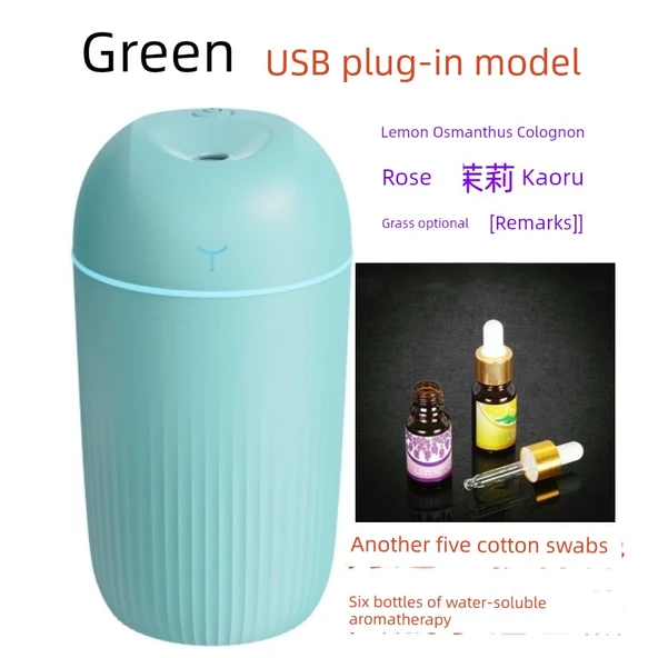 Mini USB Nemlendirici - Açık Yeşil - 420ml - Model 2