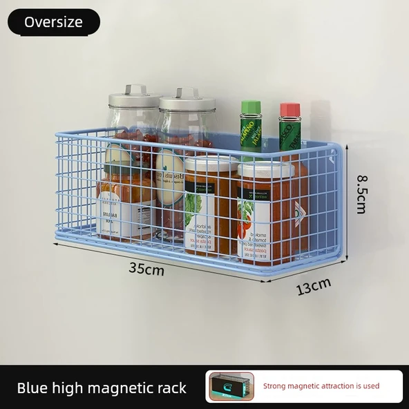 Magnetik Buzdolabı Rafı - Mavi Artırılmış Yüksek Askı