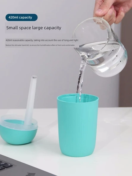 Mini USB Nemlendirici - Açık Yeşil - 420ml - Model 2 - 4