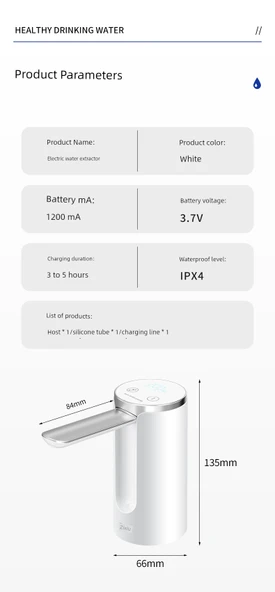 Elektrikli Su Pompası - Çift Su Pompası + Büyük Pil + Paslanmaz Çelik Boru + Bir Dakika Zamanlama - 12